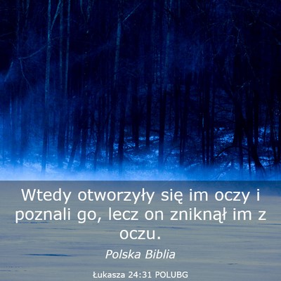 Picture 03 - Łukasza 24:31 POLUBG - Wtedy otworzyły się im oczy i poznali go, lecz - Bible Verse Picture