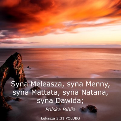 Picture 03 - Łukasza 3:31 POLUBG - Syna Meleasza, syna Menny, syna Mattata, syna - Bible Verse Picture