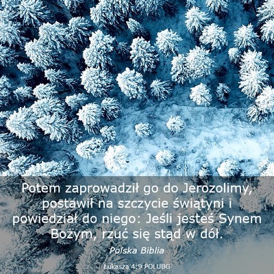 Picture 03 - Łukasza 4:9 POLUBG - Potem zaprowadził go do Jerozolimy, postawił na - Bible Verse Picture