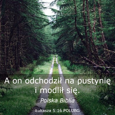 Picture 03 - Łukasza 5:16 POLUBG - A on odchodził na pustynię i modlił - Bible Verse Picture