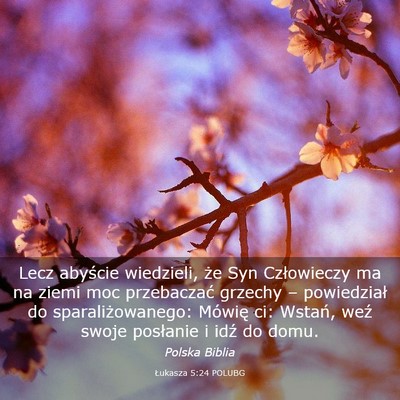 Picture 03 - Łukasza 5:24 POLUBG - Lecz abyście wiedzieli, że Syn Człowieczy ma - Bible Verse Picture