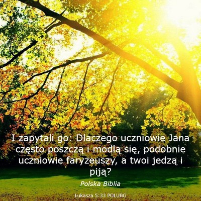 Picture 03 - Łukasza 5:33 POLUBG - I zapytali go: Dlaczego uczniowie Jana często - Bible Verse Picture
