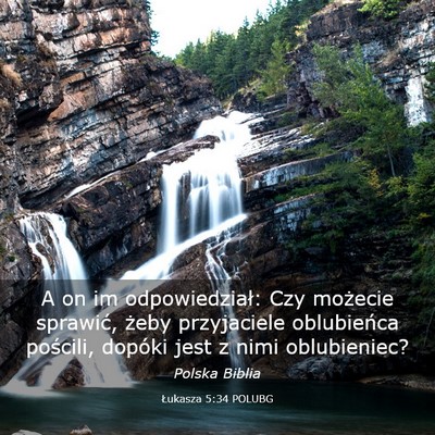 Picture 03 - Łukasza 5:34 POLUBG - A on im odpowiedział: Czy możecie sprawić, - Bible Verse Picture