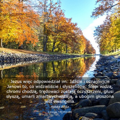 Picture 03 - Łukasza 7:22 POLUBG - Jezus więc odpowiedział im: Idźcie i - Bible Verse Picture