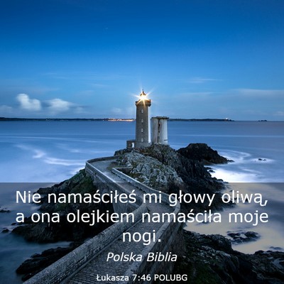 Picture 03 - Łukasza 7:46 POLUBG - Nie namaściłeś mi głowy oliwą, a ona - Bible Verse Picture