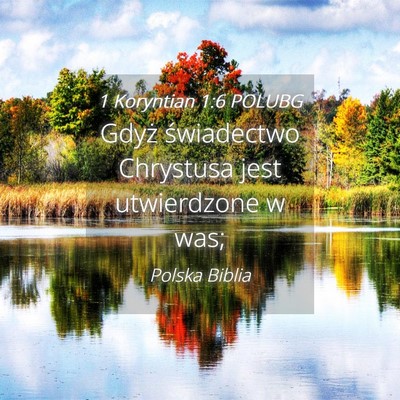 Picture 04 - 1 Koryntian 1:6 POLUBG - Gdyż świadectwo Chrystusa jest utwierdzone w - Bible Verse Picture