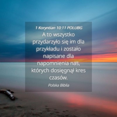 Picture 04 - 1 Koryntian 10:11 POLUBG - A to wszystko przydarzyło się im dla przykładu - Bible Verse Picture