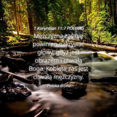 Picture 04 - 1 Koryntian 11:7 POLUBG - Mężczyzna zaś nie powinien nakrywać głowy, - Bible Verse Picture
