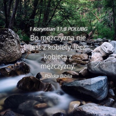 Picture 04 - 1 Koryntian 11:8 POLUBG - Bo mężczyzna nie jest z kobiety, lecz kobieta z - Bible Verse Picture
