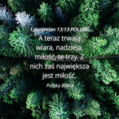 Picture 04 - 1 Koryntian 13:13 POLUBG - A teraz trwają wiara, nadzieja, miłość, te - Bible Verse Picture