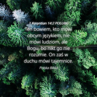 Picture 04 - 1 Koryntian 14:2 POLUBG - Ten bowiem, kto mówi obcym językiem, nie mówi - Bible Verse Picture