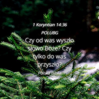 Picture 04 - 1 Koryntian 14:36 POLUBG - Czy od was wyszło słowo Boże? Czy tylko do was - Bible Verse Picture
