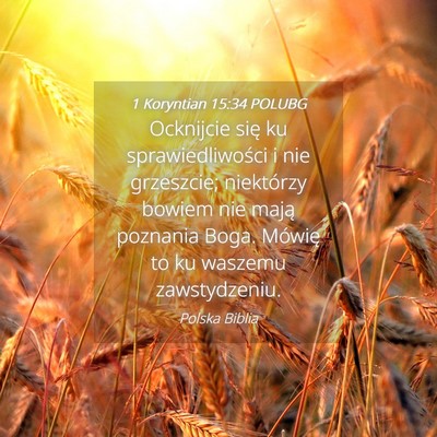 Picture 04 - 1 Koryntian 15:34 POLUBG - Ocknijcie się ku sprawiedliwości i nie - Bible Verse Picture
