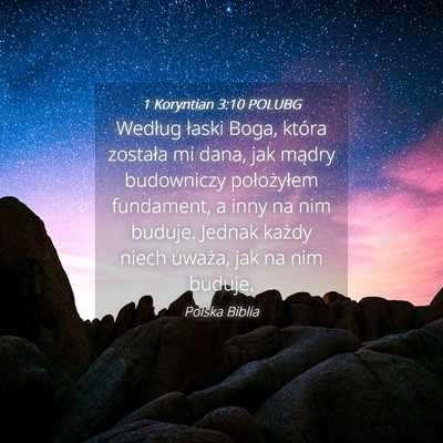 Picture 04 - 1 Koryntian 3:10 POLUBG - Według łaski Boga, która została mi dana, jak - Bible Verse Picture