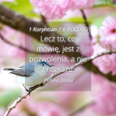 Picture 04 - 1 Koryntian 7:6 POLUBG - Lecz to, co mówię, jest z pozwolenia, a nie z - Bible Verse Picture