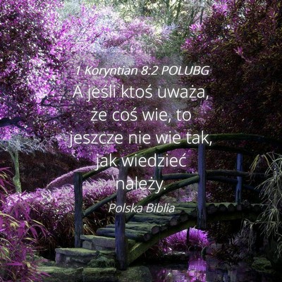 Picture 04 - 1 Koryntian 8:2 POLUBG - A jeśli ktoś uważa, że coś wie, to jeszcze - Bible Verse Picture