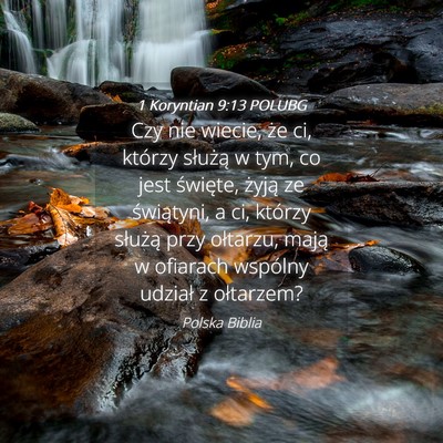 Picture 04 - 1 Koryntian 9:13 POLUBG - Czy nie wiecie, że ci, którzy służą w tym, - Bible Verse Picture
