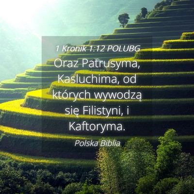 Picture 04 - 1 Kronik 1:12 POLUBG - Oraz Patrusyma, Kasluchima, od których wywodzą - Bible Verse Picture