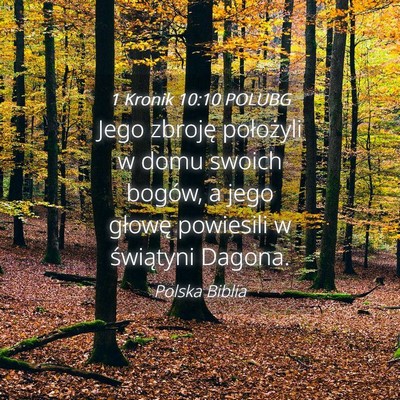 Picture 04 - 1 Kronik 10:10 POLUBG - Jego zbroję położyli w domu swoich bogów, a - Bible Verse Picture