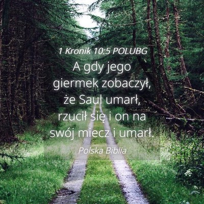 Picture 04 - 1 Kronik 10:5 POLUBG - A gdy jego giermek zobaczył, że Saul umarł, - Bible Verse Picture