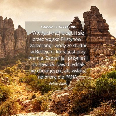 Picture 04 - 1 Kronik 11:18 POLUBG - Wtedy ci trzej przebili się przez wojsko - Bible Verse Picture