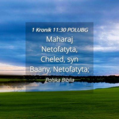 Picture 04 - 1 Kronik 11:30 POLUBG - Maharaj Netofatyta, Cheled, syn Baany, - Bible Verse Picture