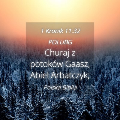 Picture 04 - 1 Kronik 11:32 POLUBG - Churaj z potoków Gaasz, Abiel - Bible Verse Picture