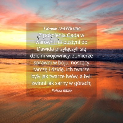 Picture 04 - 1 Kronik 12:8 POLUBG - Z pokolenia Gada w warowni na pustyni do Dawida - Bible Verse Picture