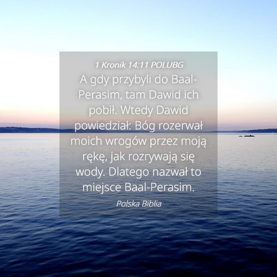 Picture 04 - 1 Kronik 14:11 POLUBG - A gdy przybyli do Baal-Perasim, tam Dawid ich - Bible Verse Picture