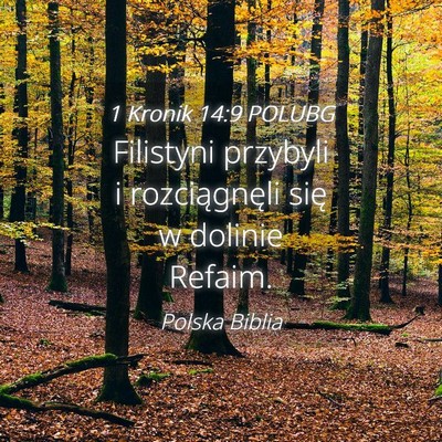 Picture 04 - 1 Kronik 14:9 POLUBG - Filistyni przybyli i rozciągnęli się w dolinie - Bible Verse Picture