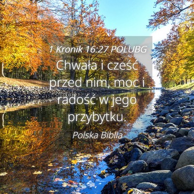 Picture 04 - 1 Kronik 16:27 POLUBG - Chwała i cześć przed nim, moc i radość w - Bible Verse Picture