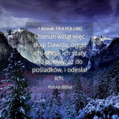 Picture 04 - 1 Kronik 19:4 POLUBG - Chanun wziął więc sługi Dawida, ogolił ich, - Bible Verse Picture