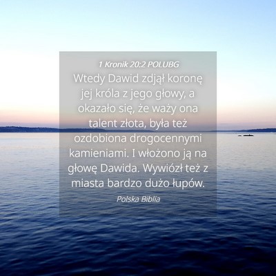 Picture 04 - 1 Kronik 20:2 POLUBG - Wtedy Dawid zdjął koronę jej króla z jego - Bible Verse Picture