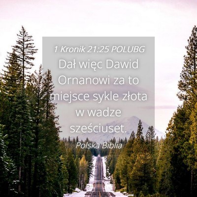 Picture 04 - 1 Kronik 21:25 POLUBG - Dał więc Dawid Ornanowi za to miejsce sykle - Bible Verse Picture