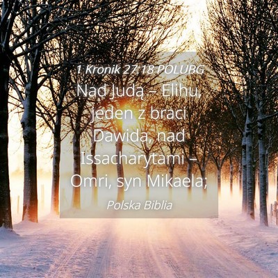 Picture 04 - 1 Kronik 27:18 POLUBG - Nad Judą – Elihu, jeden z braci Dawida, nad - Bible Verse Picture