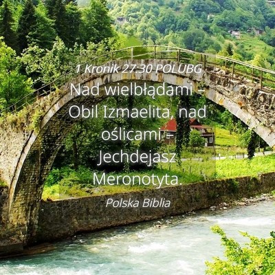 Picture 04 - 1 Kronik 27:30 POLUBG - Nad wielbłądami – Obil Izmaelita, nad - Bible Verse Picture