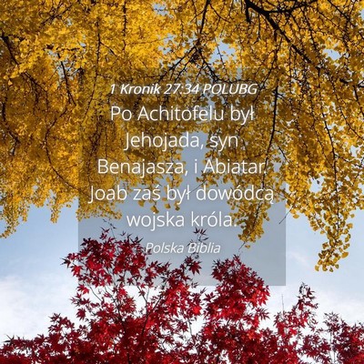 Picture 04 - 1 Kronik 27:34 POLUBG - Po Achitofelu był Jehojada, syn Benajasza, i - Bible Verse Picture