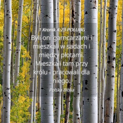 Picture 04 - 1 Kronik 4:23 POLUBG - Byli oni garncarzami i mieszkali w sadach i - Bible Verse Picture