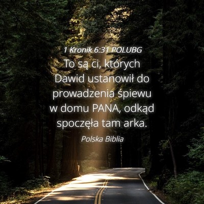 Picture 04 - 1 Kronik 6:31 POLUBG - To są ci, których Dawid ustanowił do - Bible Verse Picture