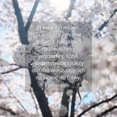 Picture 04 - 1 Kronik 7:11 POLUBG - Ci wszyscy synowie Jediaela, naczelnicy rodów, - Bible Verse Picture