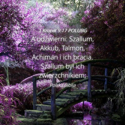 Picture 04 - 1 Kronik 9:17 POLUBG - A odźwierni: Szallum, Akkub, Talmon, Achiman i - Bible Verse Picture
