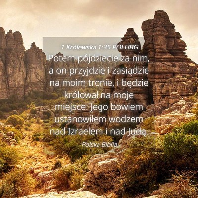 Picture 04 - 1 Królewska 1:35 POLUBG - Potem pójdziecie za nim, a on przyjdzie i - Bible Verse Picture