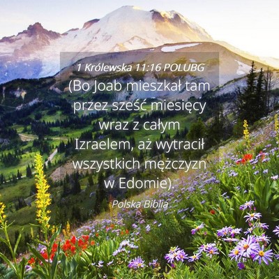 Picture 04 - 1 Królewska 11:16 POLUBG - (Bo Joab mieszkał tam przez sześć miesięcy - Bible Verse Picture