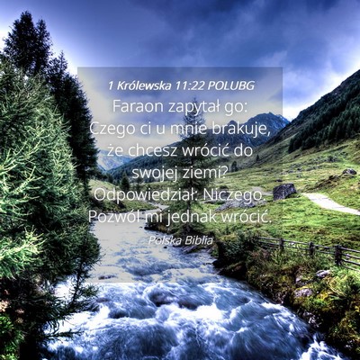 Picture 04 - 1 Królewska 11:22 POLUBG - Faraon zapytał go: Czego ci u mnie brakuje, że - Bible Verse Picture