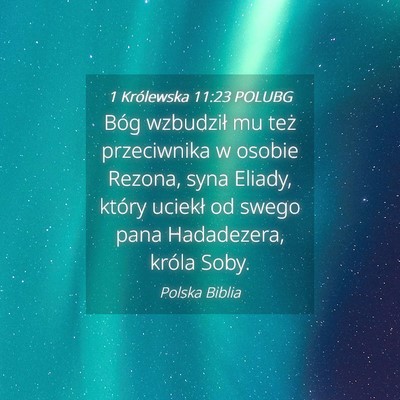 Picture 04 - 1 Królewska 11:23 POLUBG - Bóg wzbudził mu też przeciwnika w osobie - Bible Verse Picture