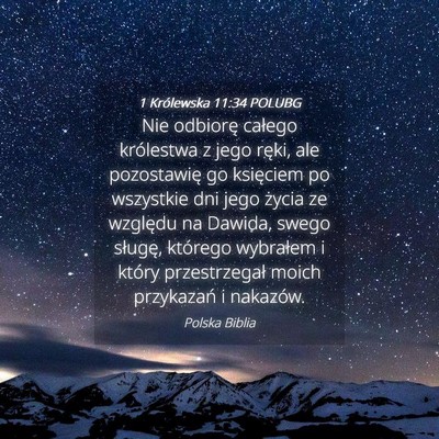 Picture 04 - 1 Królewska 11:34 POLUBG - Nie odbiorę całego królestwa z jego ręki, ale - Bible Verse Picture