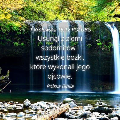 Picture 04 - 1 Królewska 15:12 POLUBG - Usunął z ziemi sodomitów i wszystkie bożki, - Bible Verse Picture