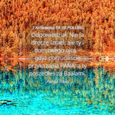 Picture 04 - 1 Królewska 18:18 POLUBG - Odpowiedział: Nie ja dręczę Izrael, ale ty i - Bible Verse Picture