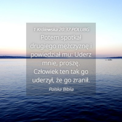 Picture 04 - 1 Królewska 20:37 POLUBG - Potem spotkał drugiego mężczyznę i - Bible Verse Picture