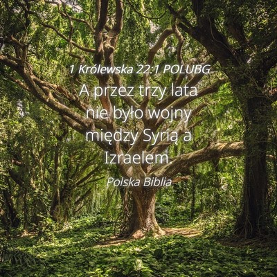 Picture 04 - 1 Królewska 22:1 POLUBG - A przez trzy lata nie było wojny między Syrią - Bible Verse Picture